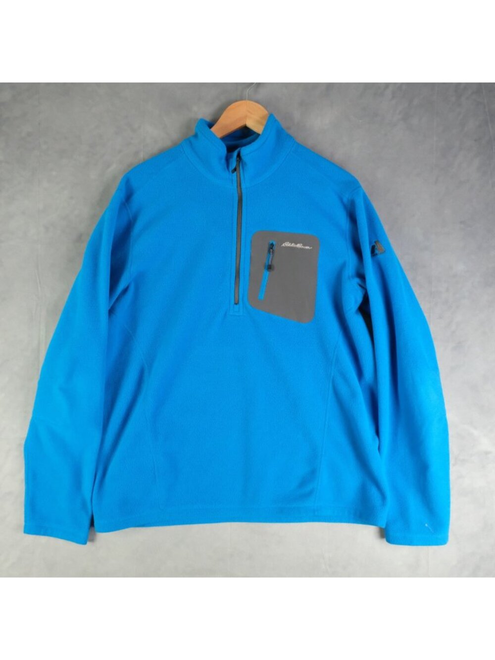 Eddie Bauer First Accent Sweater Mens Large Blue Fleece Half Zip Lightweight